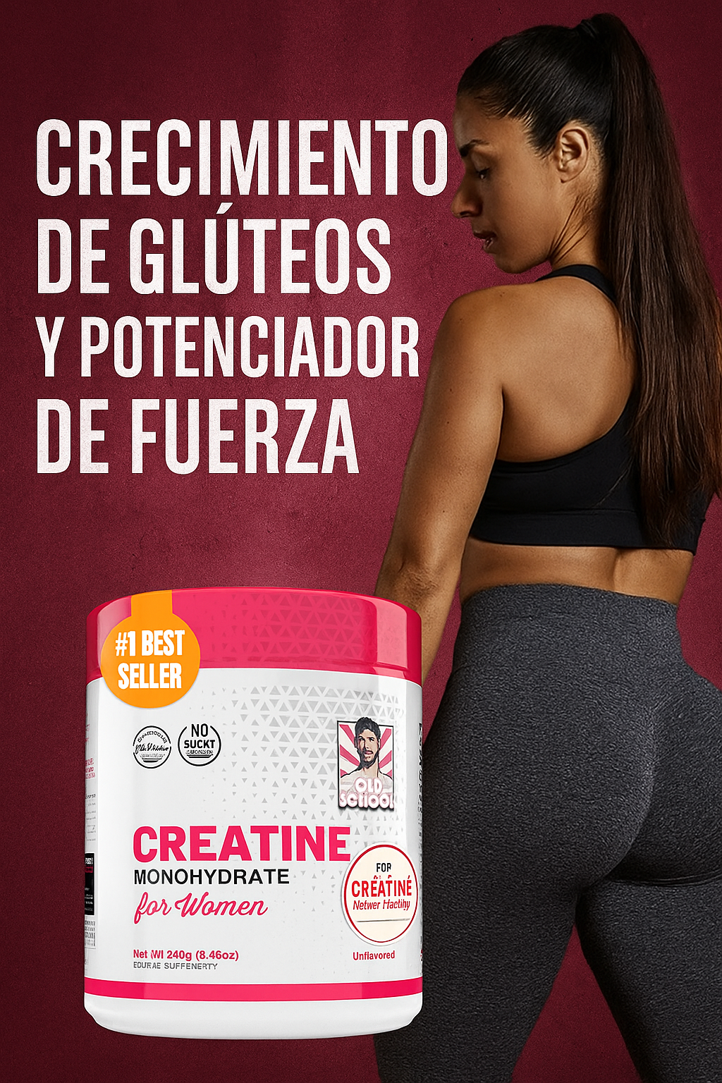 AUMENTA TUS NALGAS/CREATINA MONOHYDRATE OLD SCHOOL